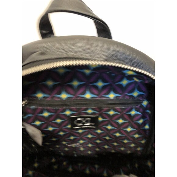 Christian Lacroix Backpack Black Pine Caviar Faux Leather 9” x 10” x 4” - Picture 4 of 7